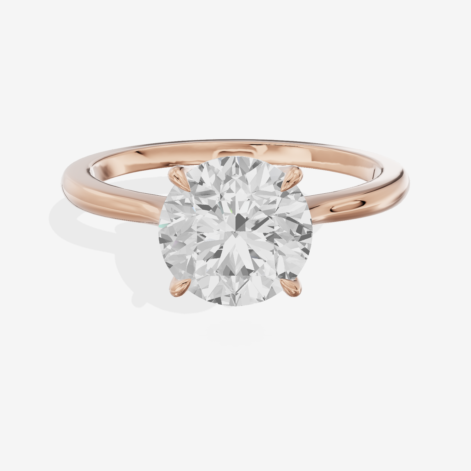 Crowned Halcyon 2.5mm Round Six-Prong Engagement Ring in 14K Rose Gold