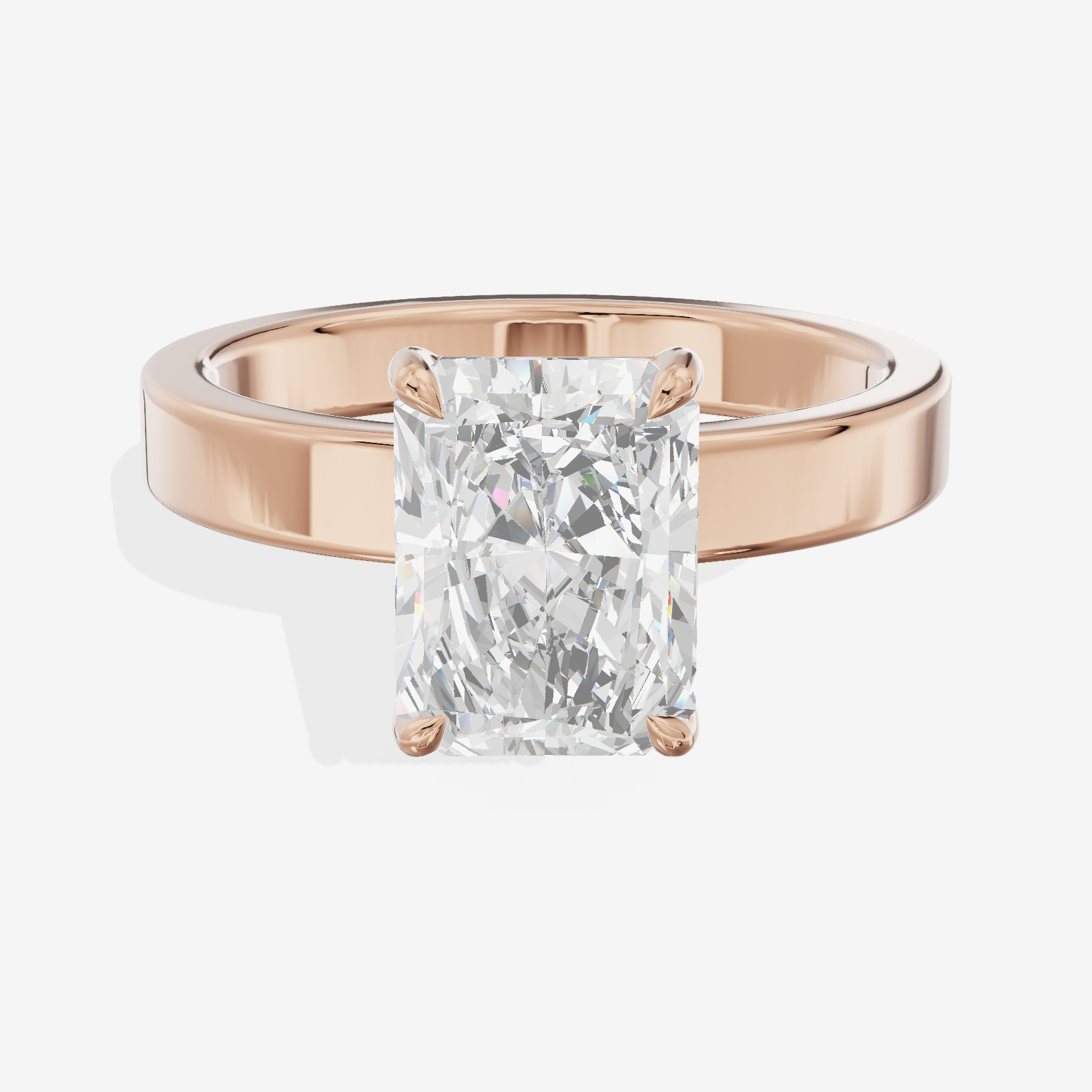 Eternal Vowsae 3mm Radiant Solitaire Engagement Ring in 14K Rose Gold