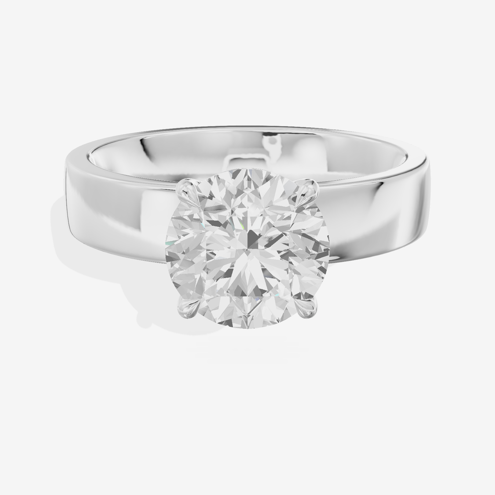 Hallowed Coeurine 4mm Round Solitaire Engagement Ring in Platinum