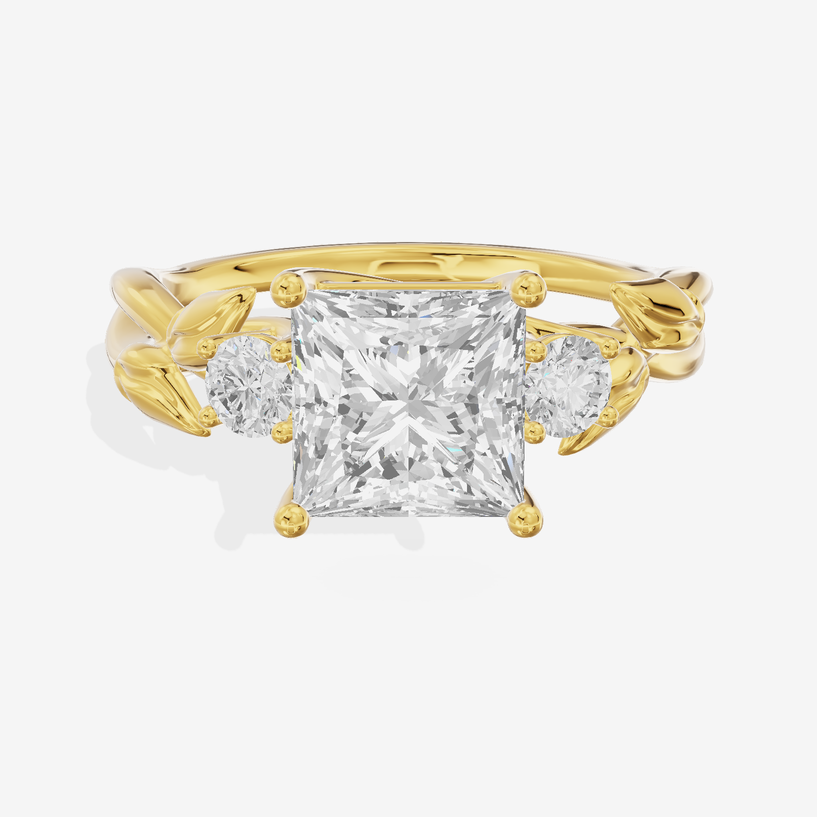 Solea Three Stone Princess Engagement Ring (1/6 ct. tw.) in 18K Yellow Gold