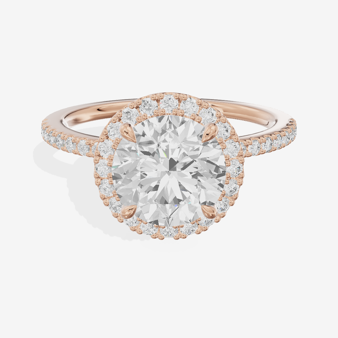Vintage Adorae Round Hidden Halo Engagement Ring (2/5 ct. tw.) in 18K Rose Gold