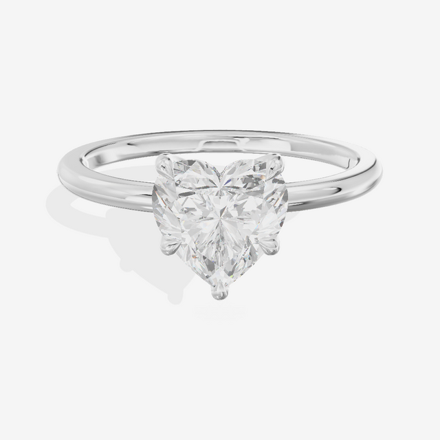Sincere Cathedral 1.5mm Heart Six-Prong Engagement Ring in Platinum