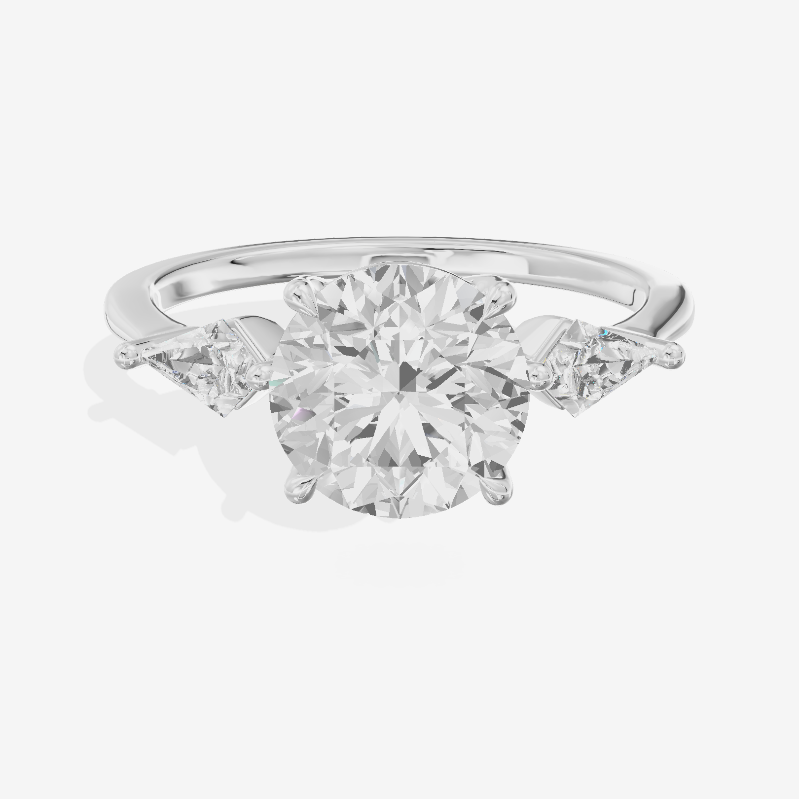 Luxe Maia Three Stone Round Engagement Ring (1/3 ct. tw.) in Platinum