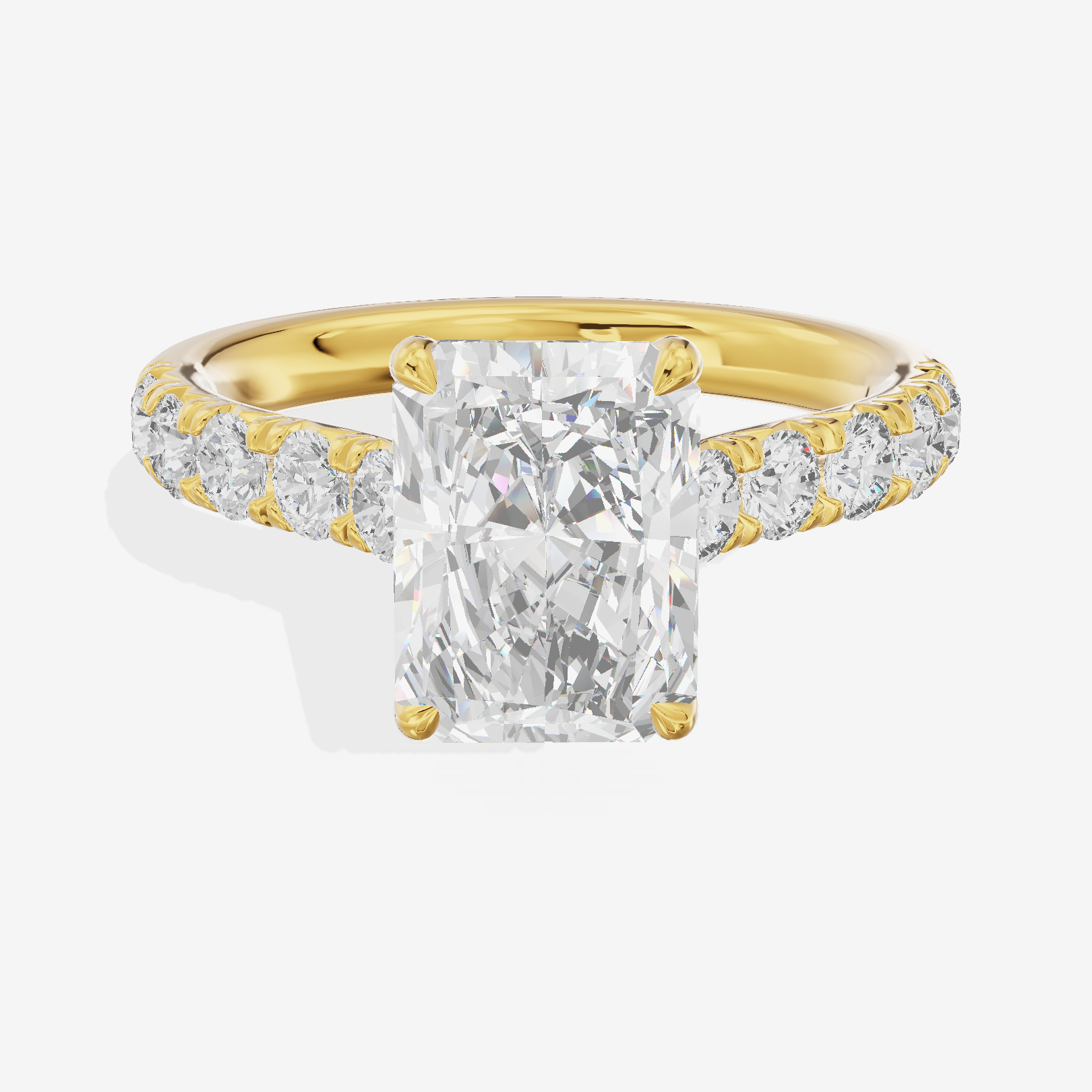 Halcyon Radiant Vintage Engagement Ring (1/2 ct. tw.) in 18K Yellow Gold