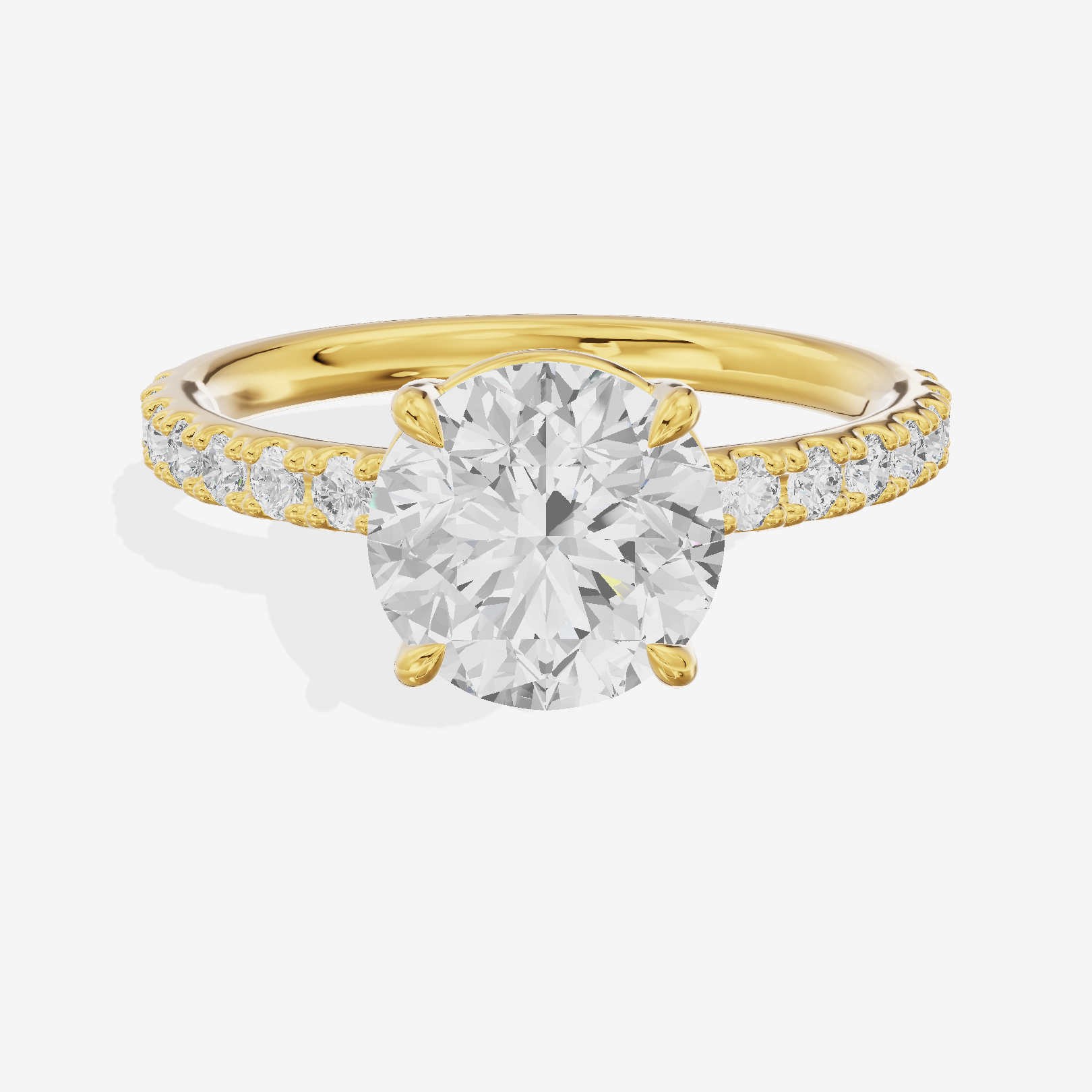 Vintage Selenia Round Engagement Ring with Side Stones (1/4 ct. tw.) in 18K Yellow Gold