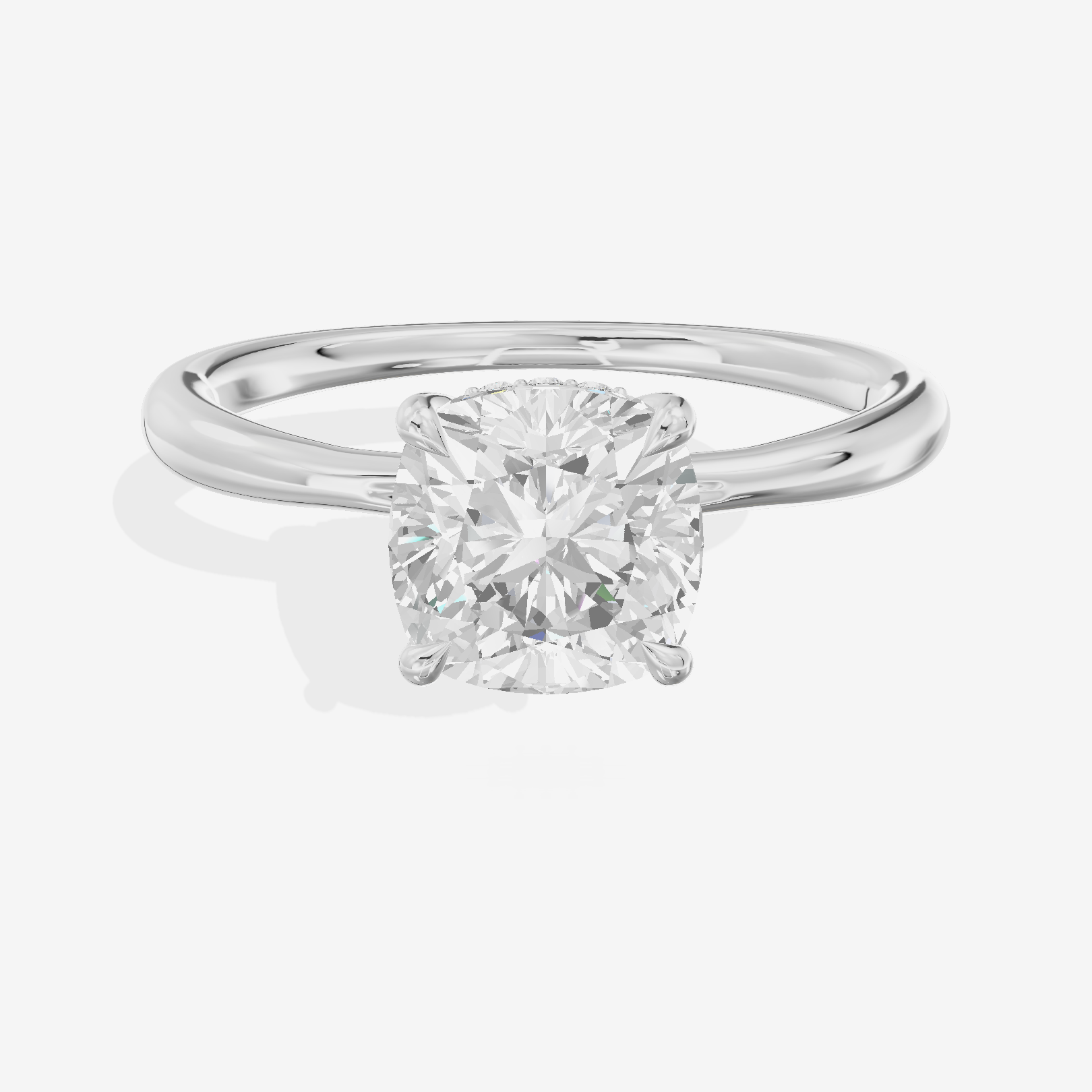 One of One Hidden Halo Cushion Engagement Ring (1/2 ct. tw.) in Platinum