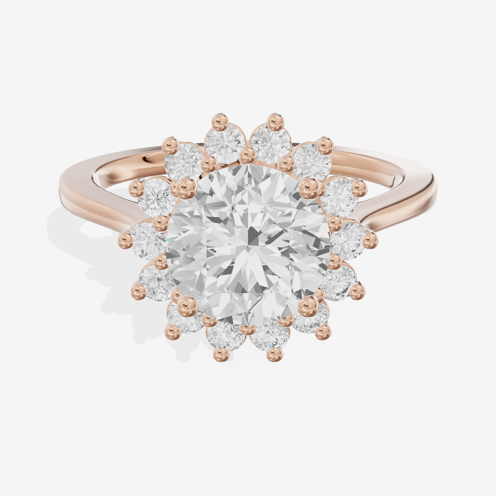 Mayrelle Halo Round Engagement Ring (1/3 ct. tw.) in 14K Rose Gold