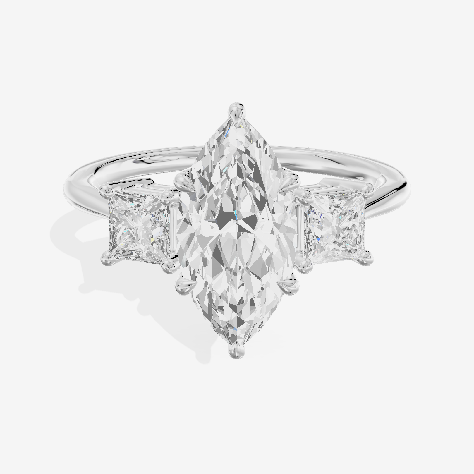 Royal Coeurine Three Stone Marquise Engagement Ring (1/2 ct. tw.) in Platinum