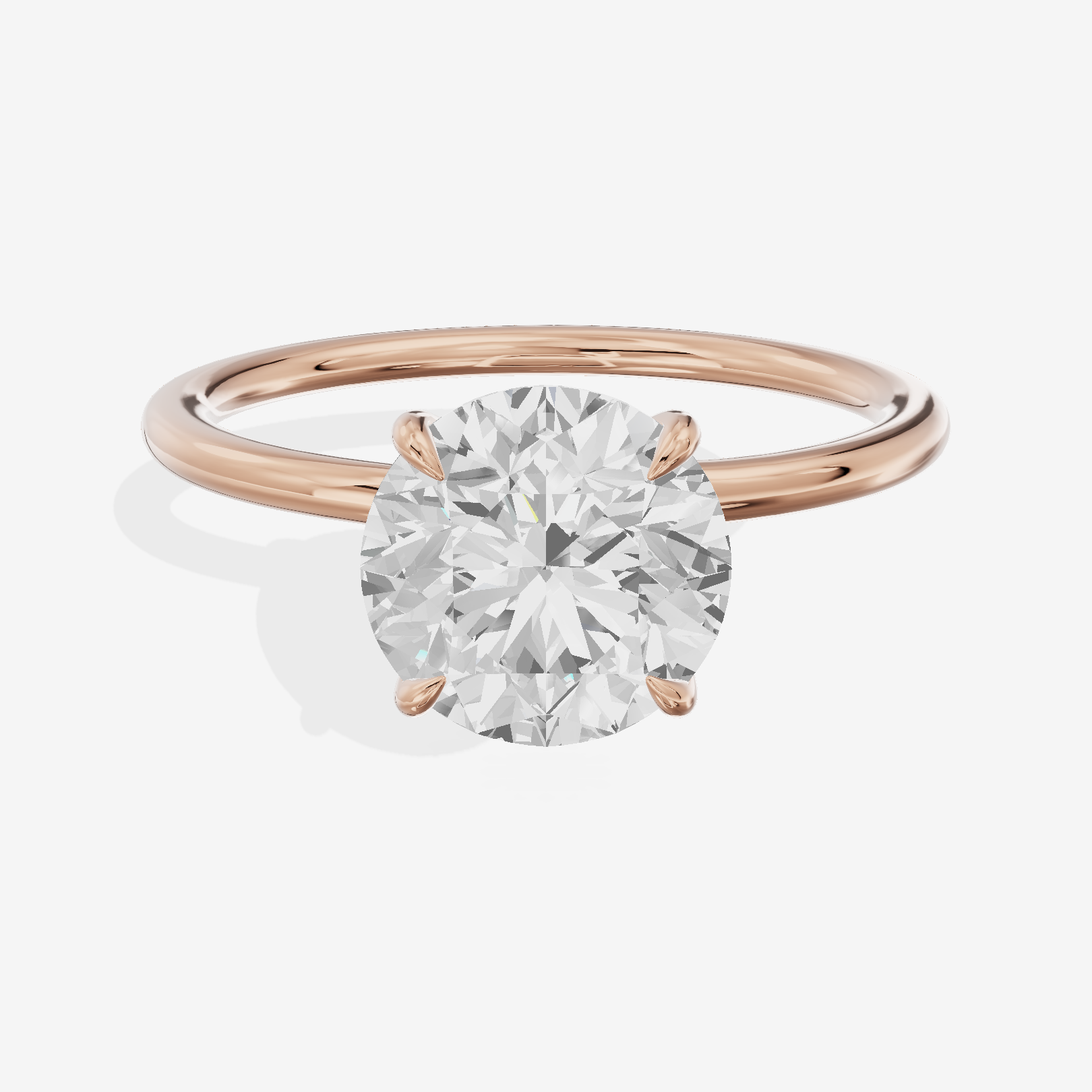 Classic Mayrelle 1.8mm Round Solitaire Engagement Ring in 18K Rose Gold