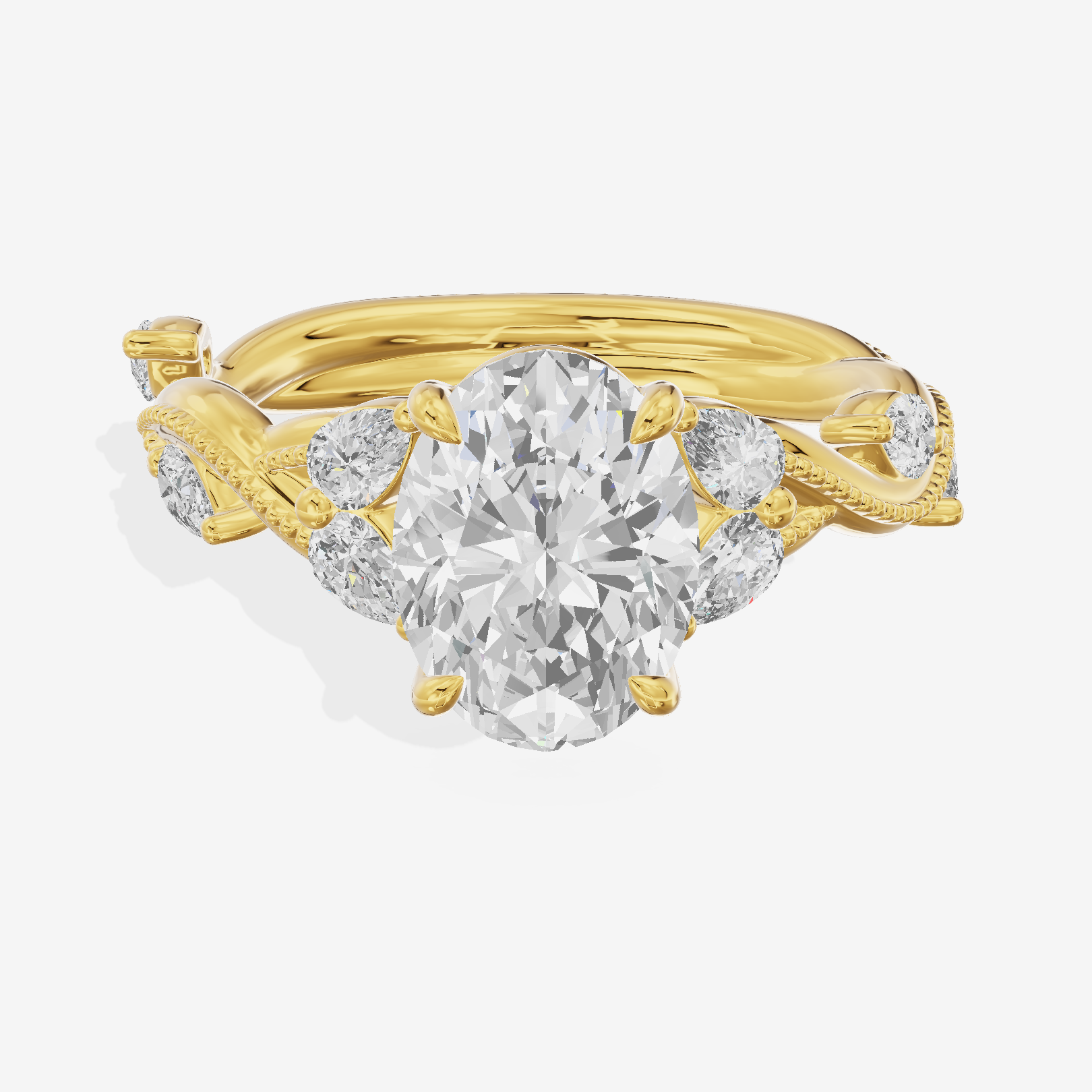 Vintage Twine Oval Engagement Ring (3/8 ct. tw.) in 18K Yellow Gold