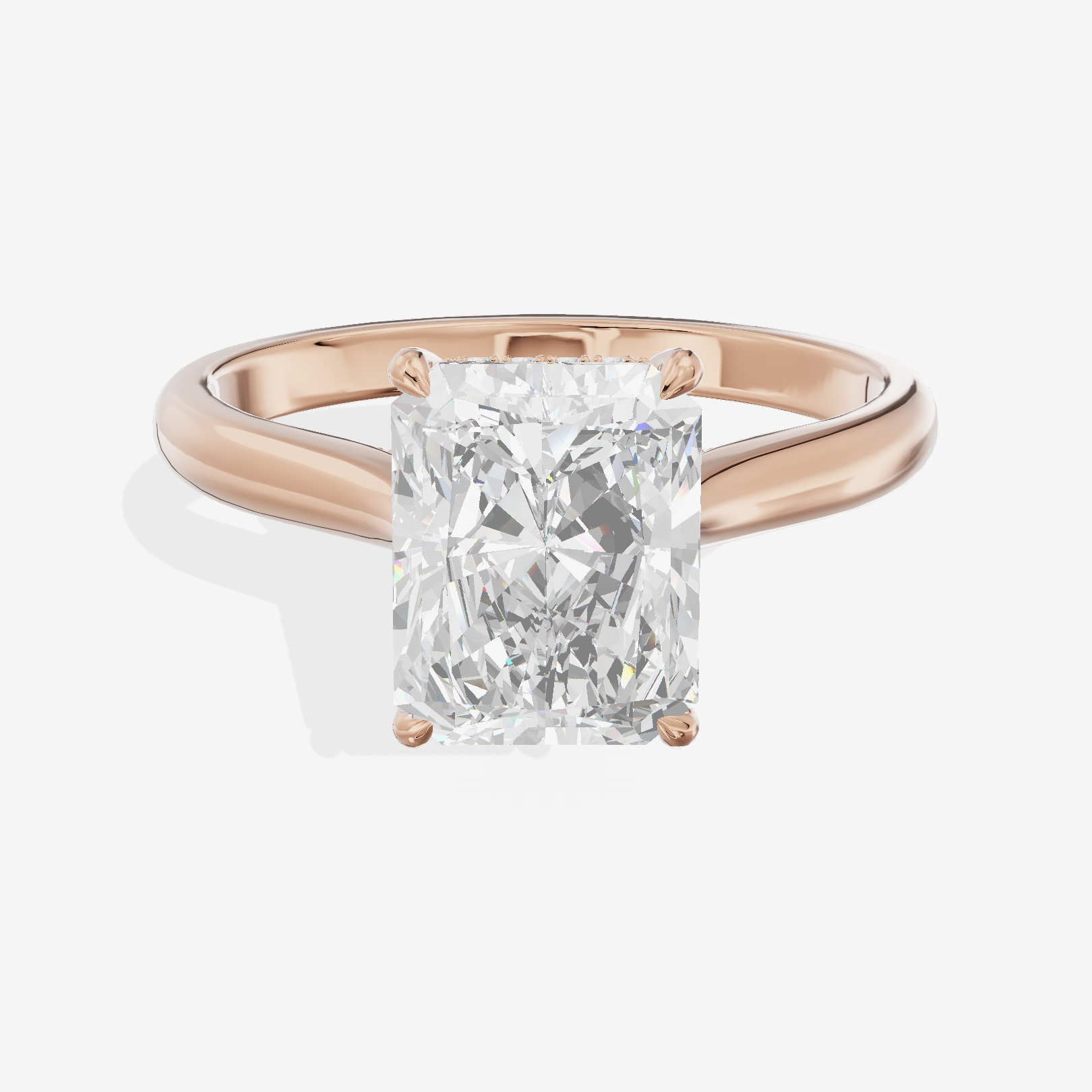 Grand Heartline Radiant Engagement Ring with Side Stones (3/4 ct. tw.) in 18K Rose Gold