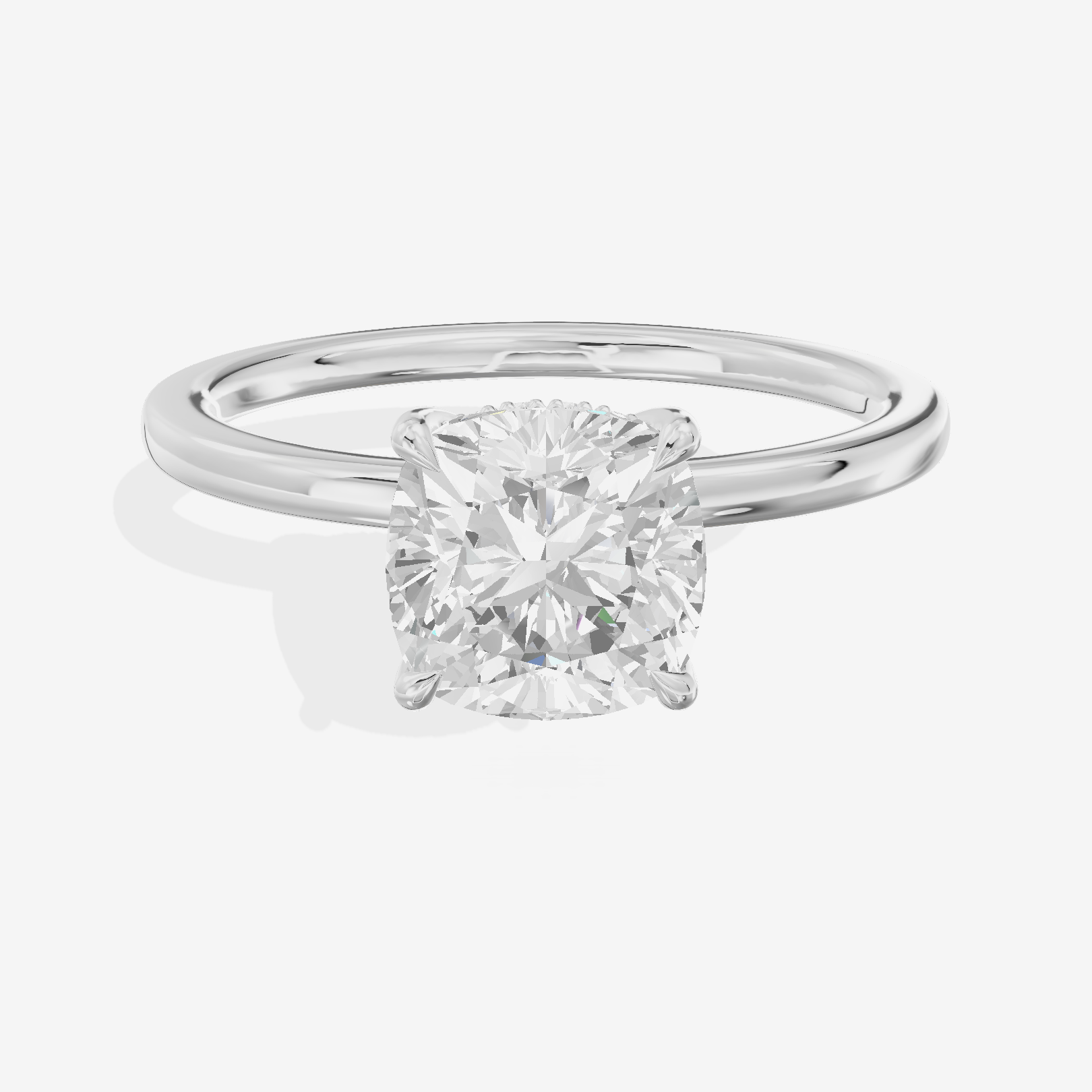 Grand Aimora Cushion Engagement Ring with Hidden Halos (1/20 ct. tw.) in 14K White Gold