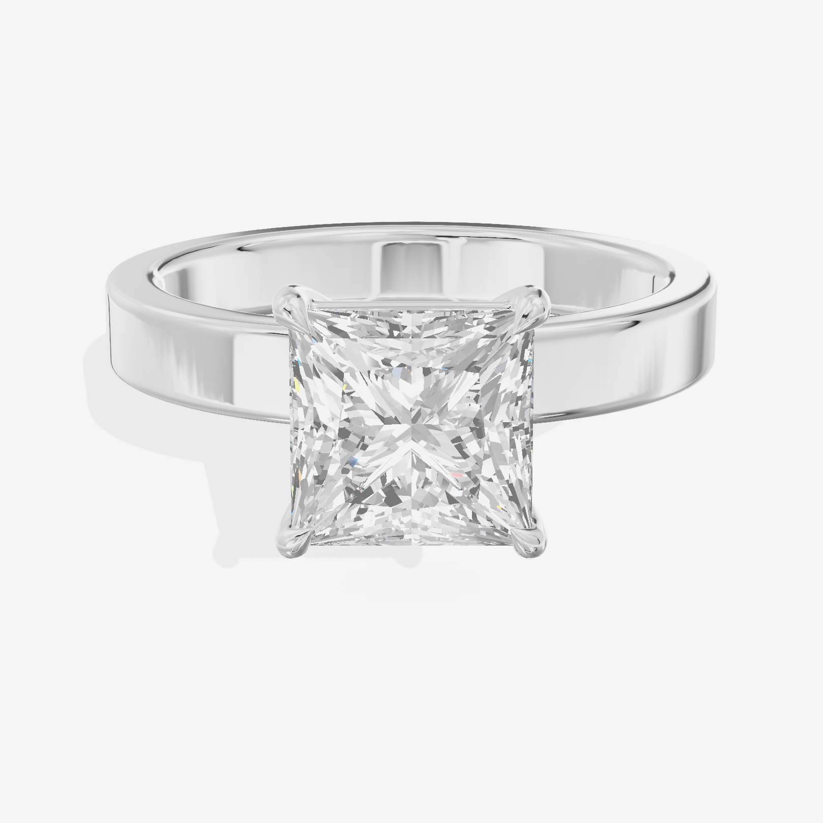 Eternal Vowsae 3mm Princess Solitaire Engagement Ring in 18K White Gold