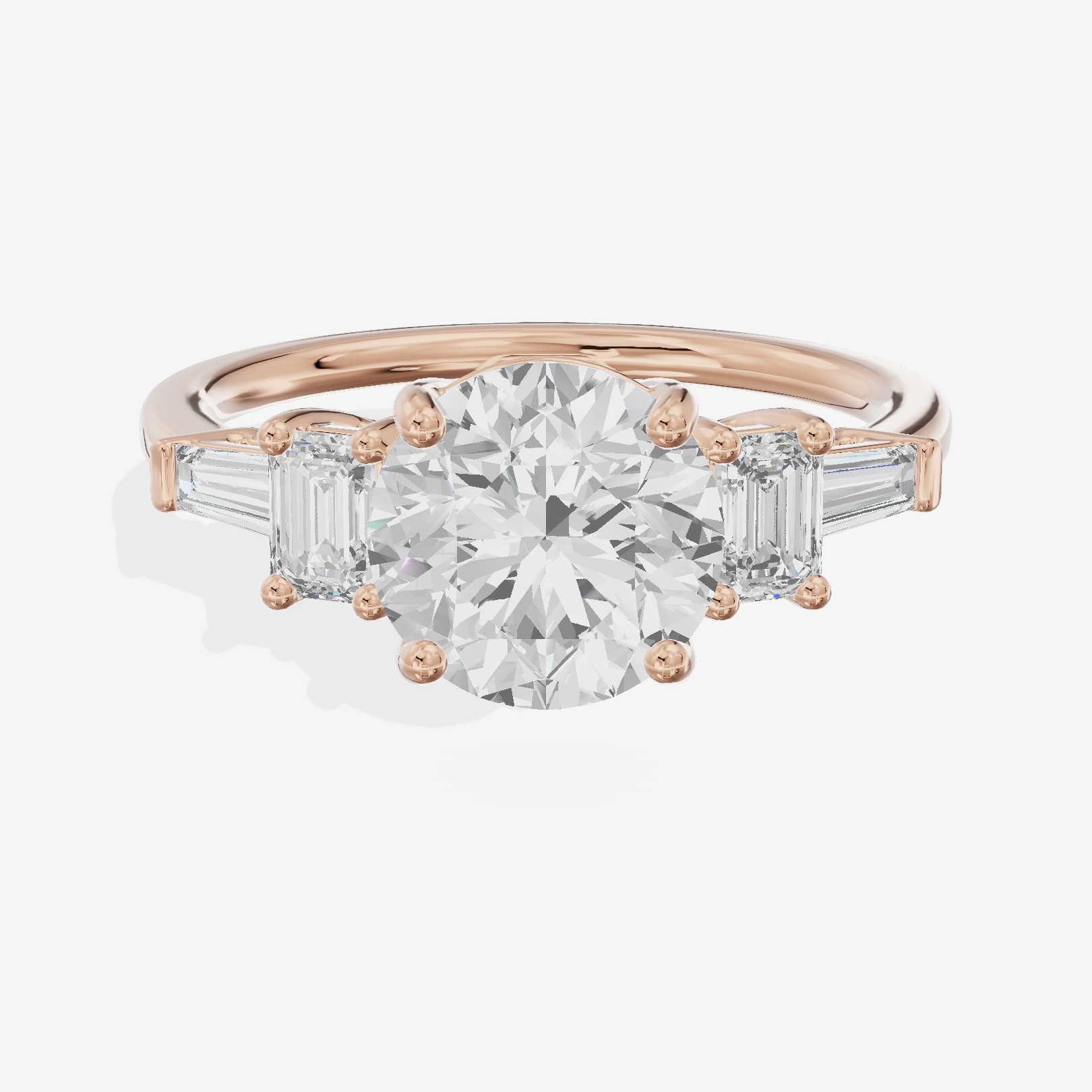 Vowsae Five Stone Round Engagement Ring (3/4 ct. tw.) in 18K Rose Gold