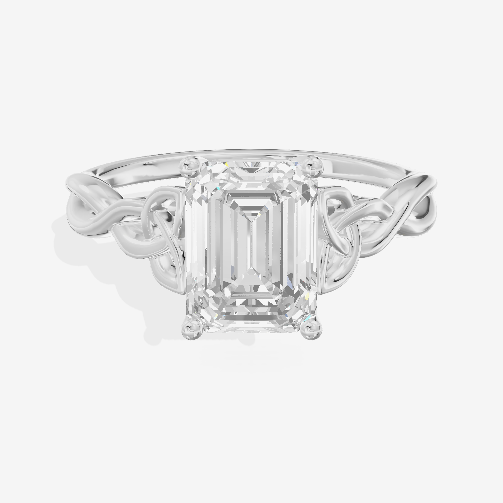 Modern Vowsae 2.5mm Emerald Solitaire Engagement Ring in 14K White Gold