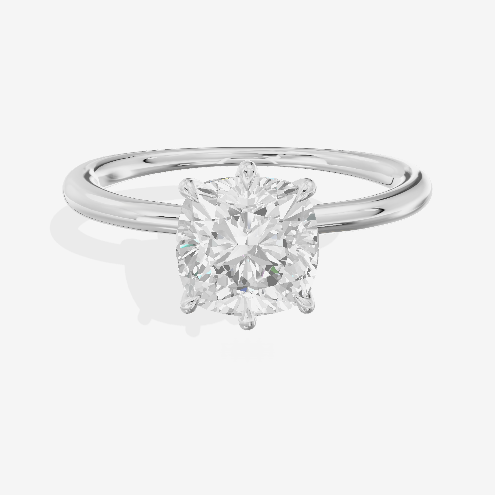Modern Aimora 2.3mm Cushion Six-Prong Engagement Ring in Platinum