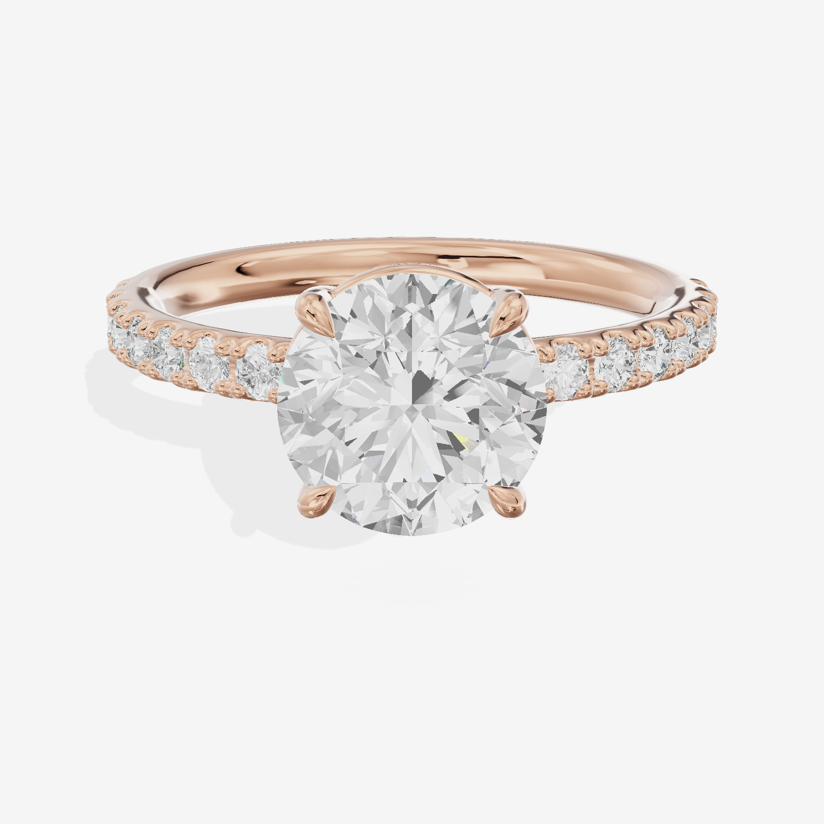 Vintage Selenia Round Engagement Ring with Side Stones (1/4 ct. tw.) in 14K Rose Gold