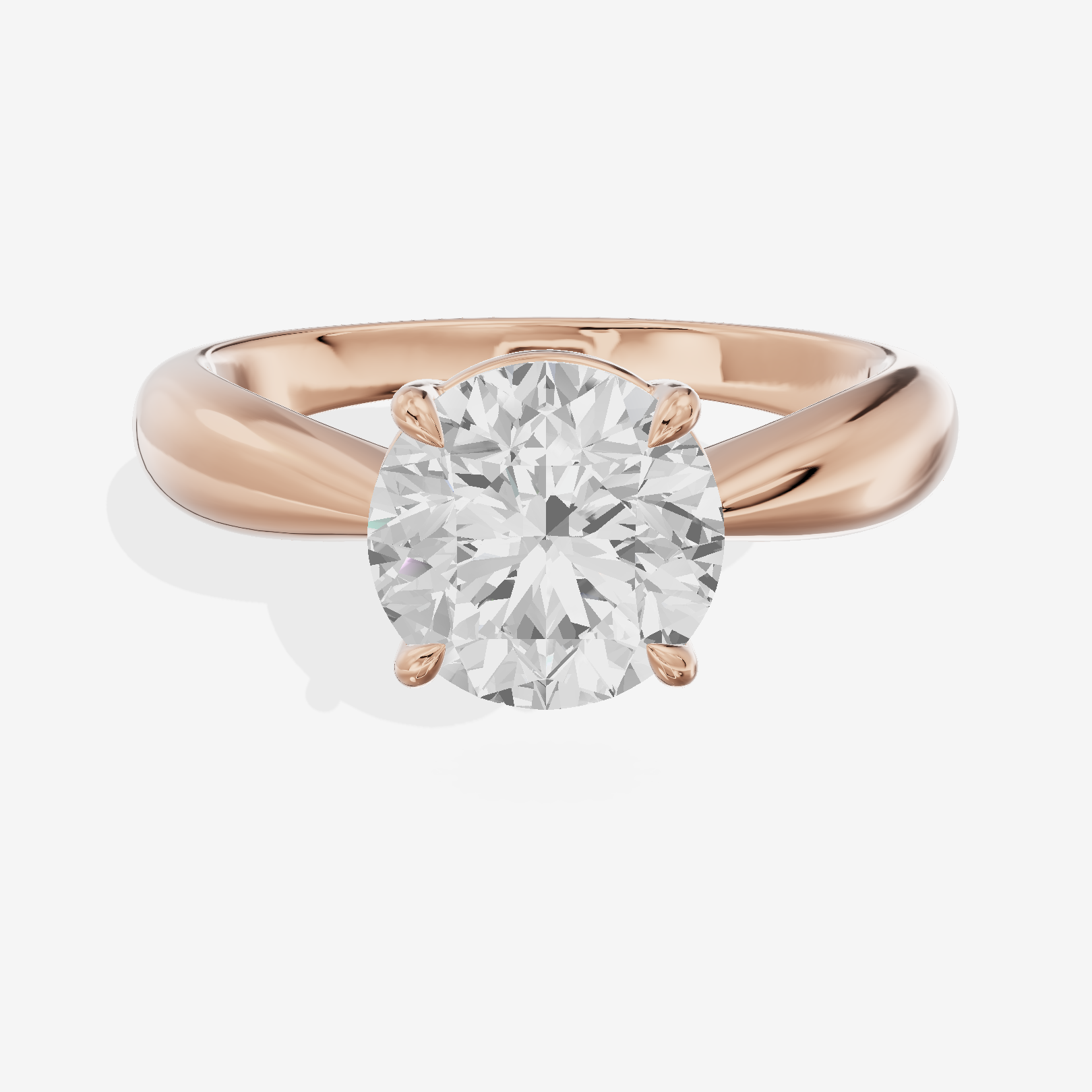 Aimora Trellis 2mm Round Solitaire Engagement Ring in 14K Rose Gold