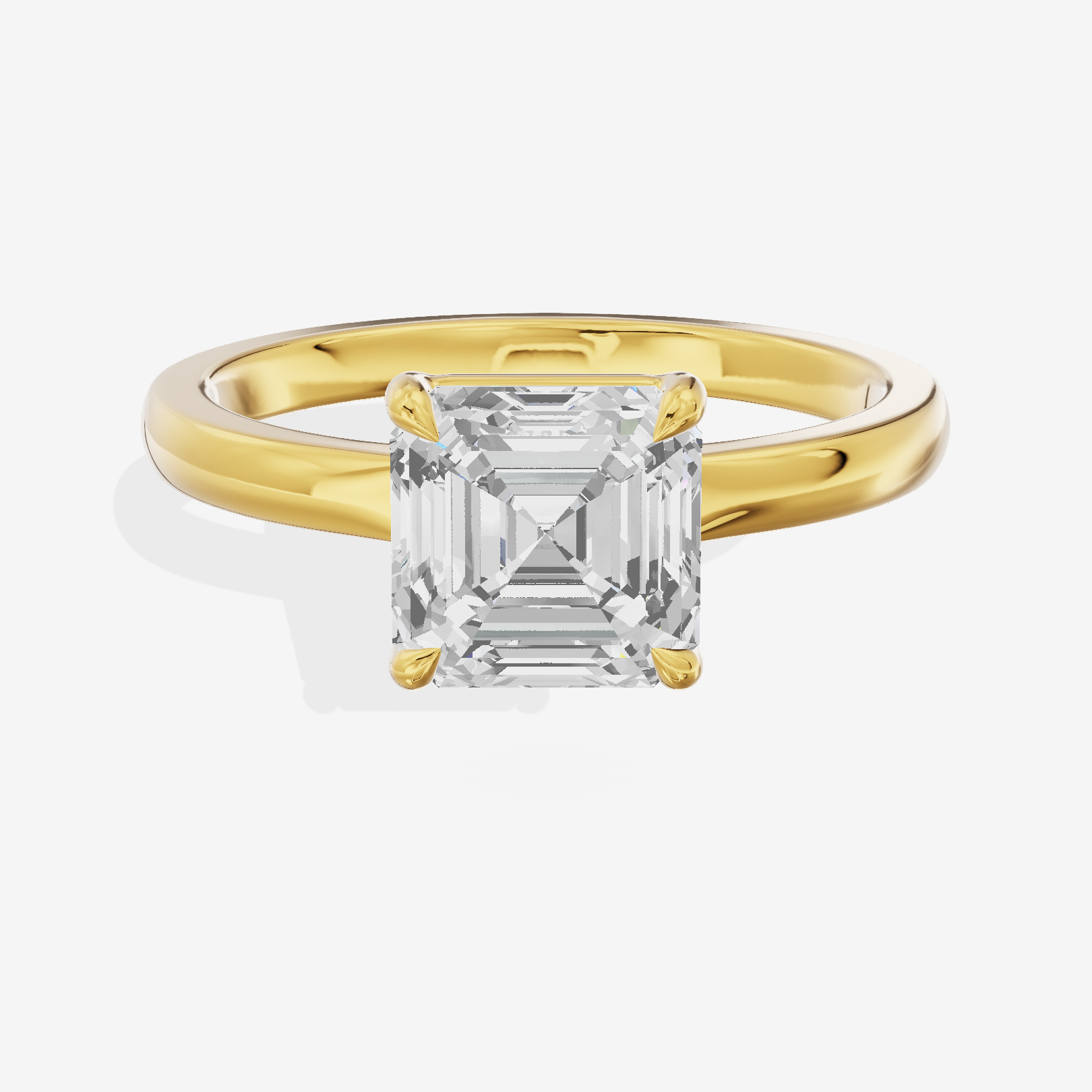 Lumina Ring 2mm Asscher Solitaire Engagement Ring in 18K Yellow Gold