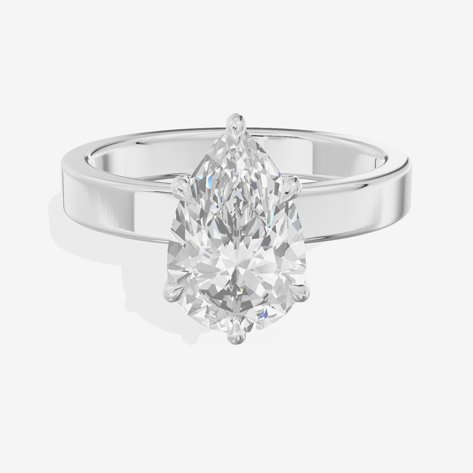 Eternal Vowsae 3mm Pear Solitaire Engagement Ring in Platinum