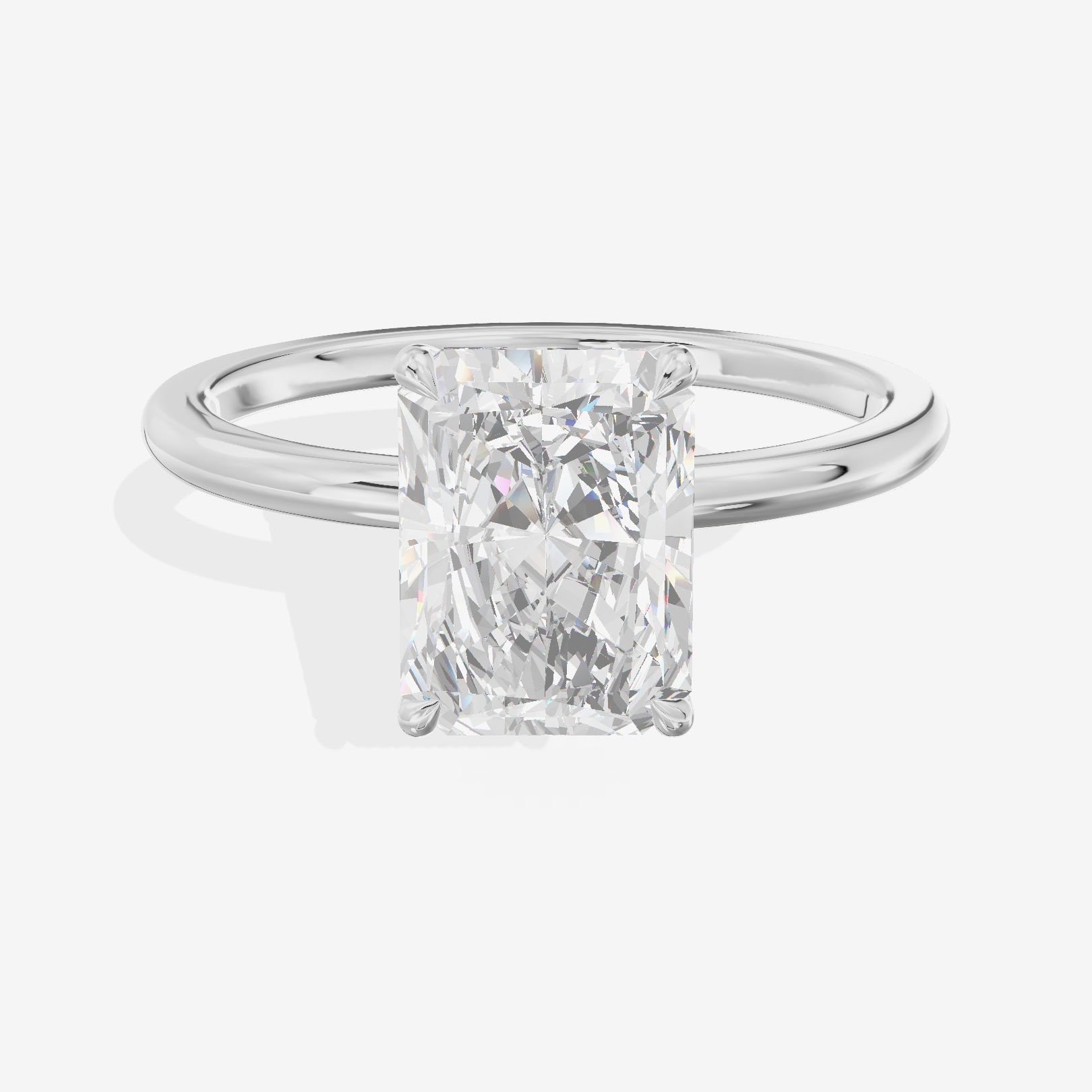Lustrous Repose 1.5mm Radiant Comfort Fit Engagement Ring in Platinum