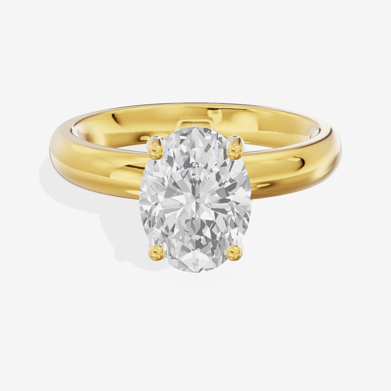 Triade Halo Oval Engagement Ring (1/15 ct. tw.) in 14K Yellow Gold