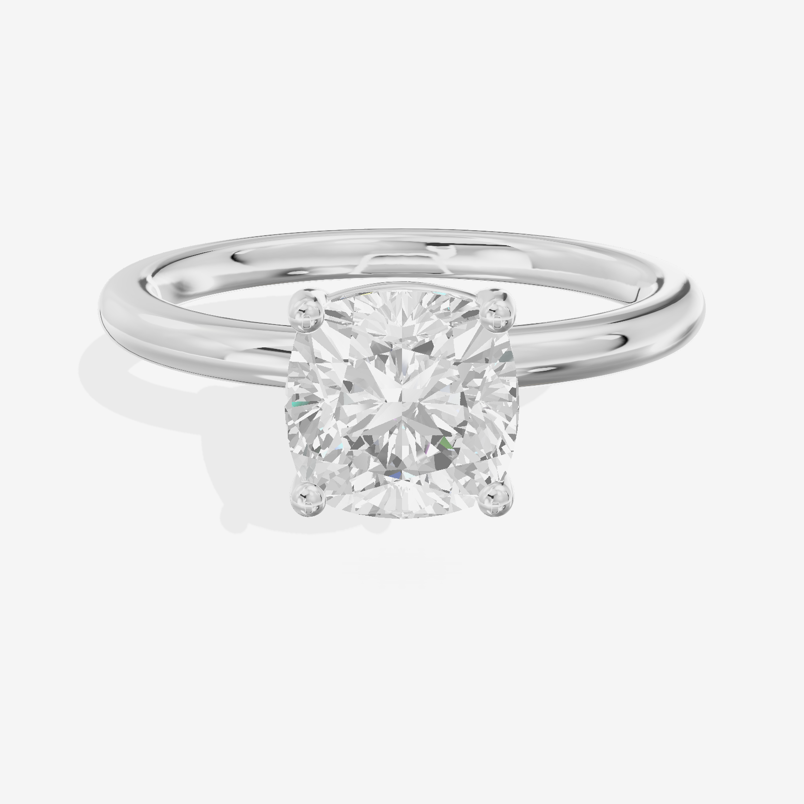 Tender 2mm Cushion Solitaire Engagement Ring in Platinum