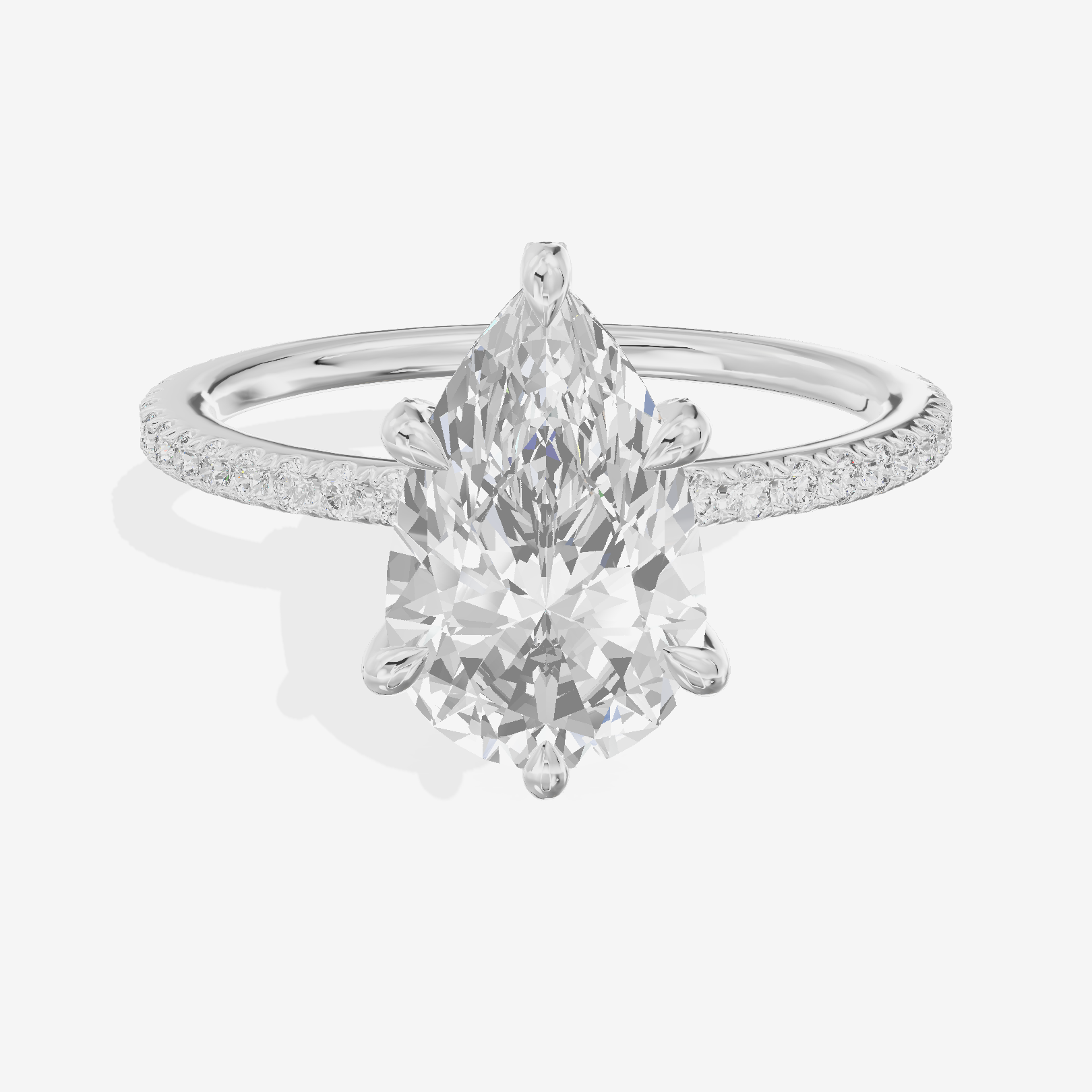 Mayrelle Halo Pear Engagement Ring (1/3 ct. tw.) in 18K White Gold