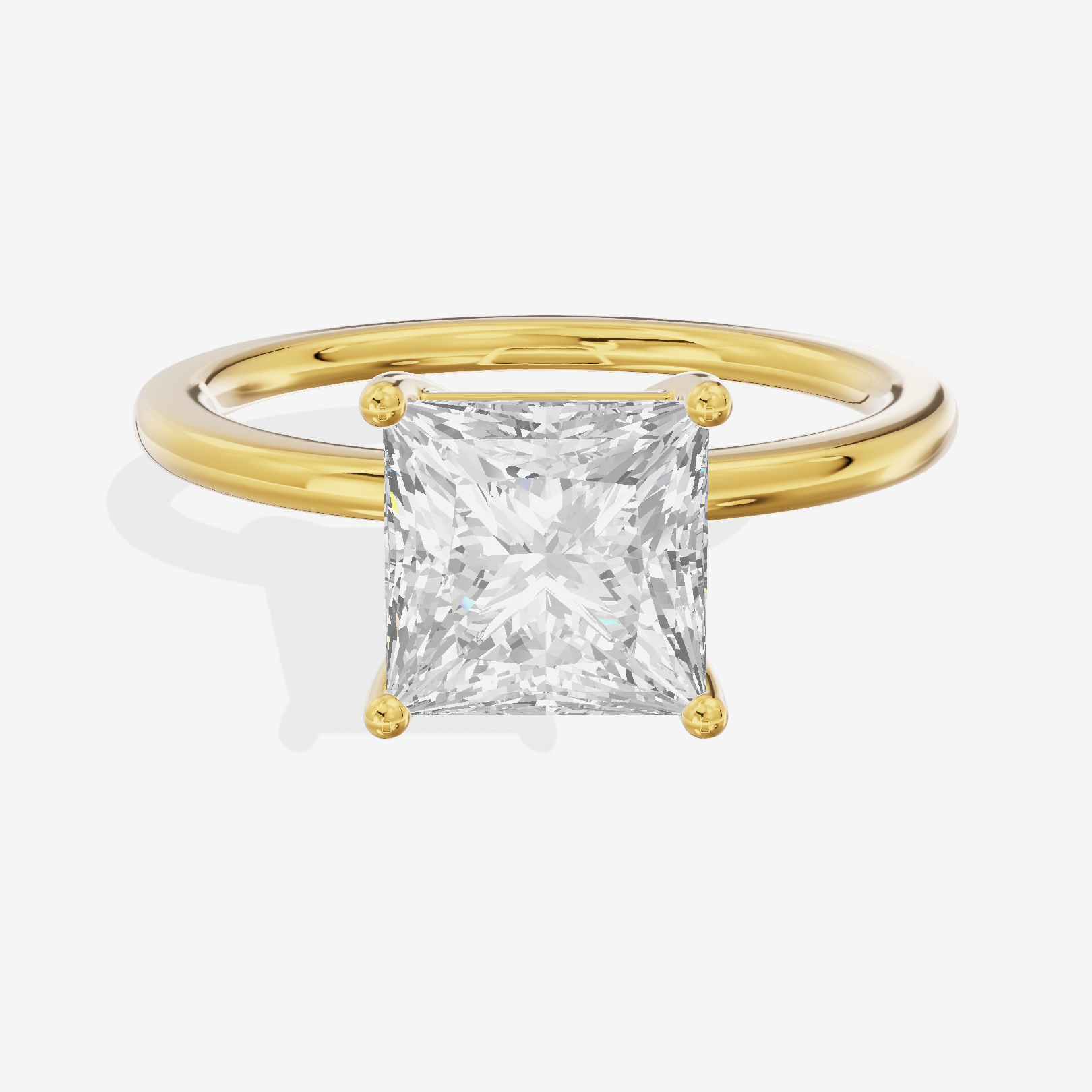 Whispered Selenia 1.5mm Princess Solitaire Engagement Ring in 18K Yellow Gold