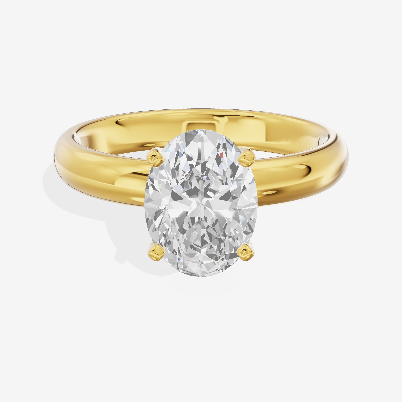 Sincere Trellis 3mm Oval Comfort Fit Engagement Ring in 18K Yellow Gold
