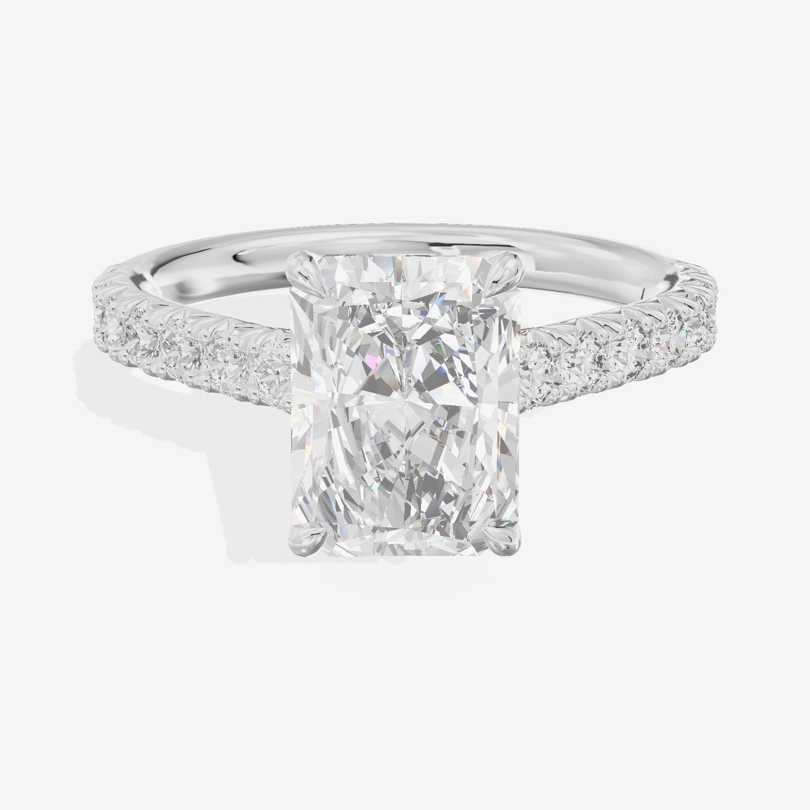 One of One Hidden Halo Radiant Engagement Ring (1/2 ct. tw.) in 14K White Gold