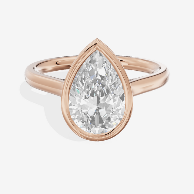 Sincere Hidden Halo Pear Engagement Ring (1/6 ct. tw.) in 18K Rose Gold
