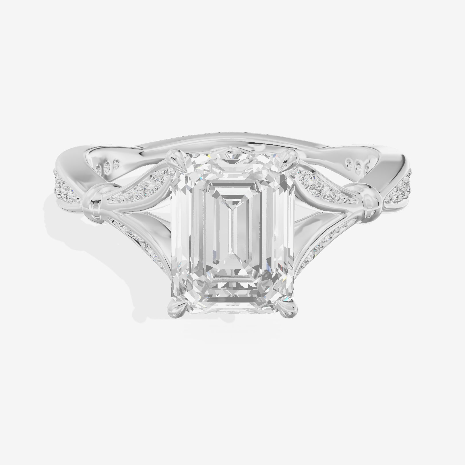 One of One Grand 3mm Emerald Solitaire Engagement Ring (1/3 ct. tw.) in 14K White Gold