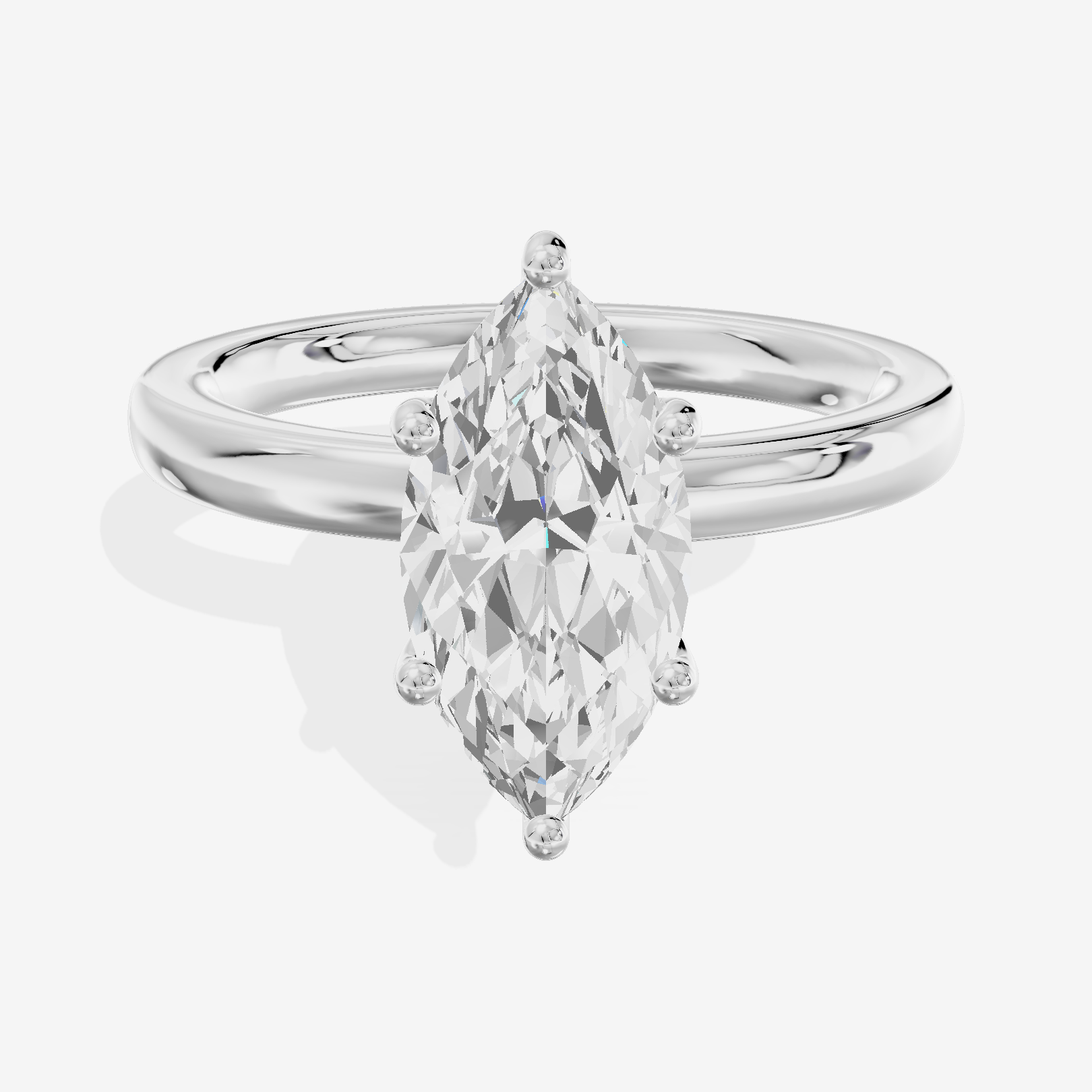 Reverya Marquise Hidden Halo Engagement Ring (1/15 ct. tw.) in 14K White Gold