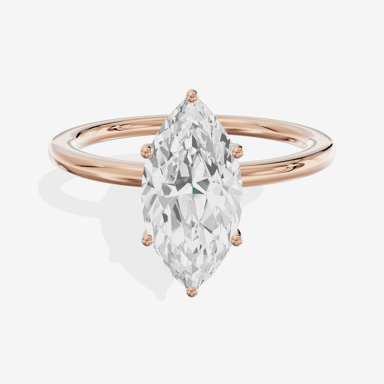 Eversince 1.4mm Marquise Solitaire Engagement Ring in 18K Rose Gold