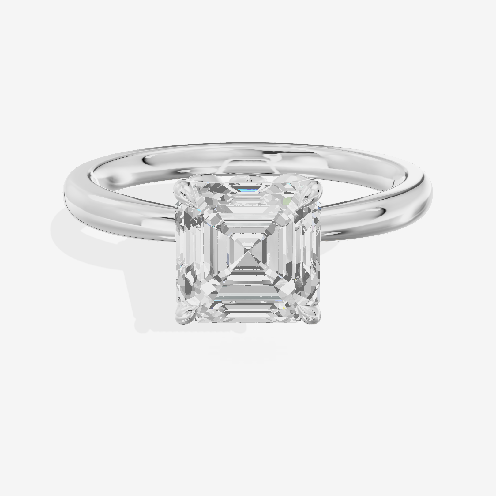 Eversince Solitaire 2mm Asscher Engagement Ring in Platinum