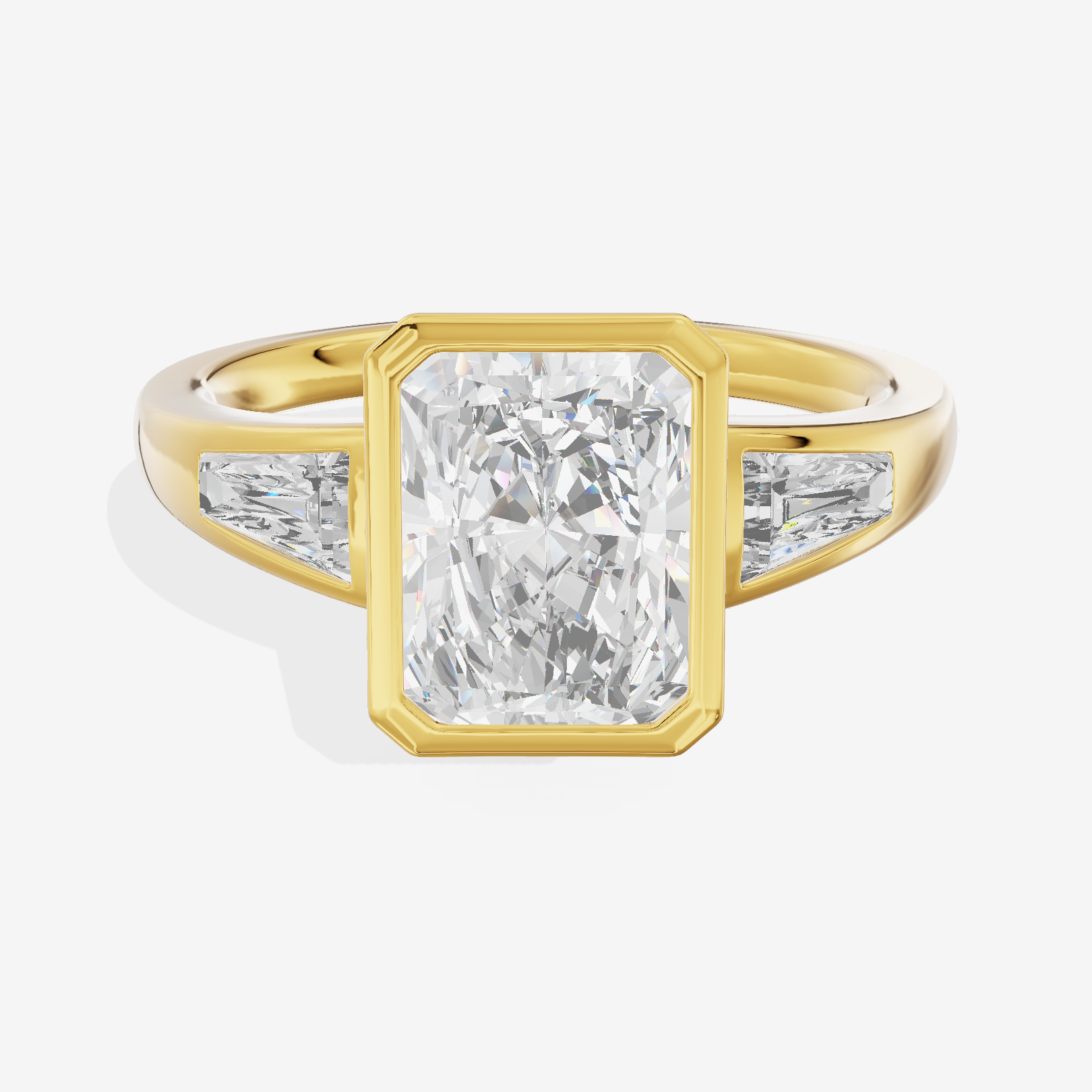 Modern Triade Radiant Three Stone Engagement Ring (1/2 ct. tw.) in 18K Yellow Gold
