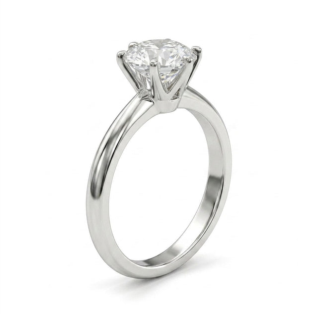 Solitaire Round Engagement Ring (2.01 ct.) in Platinum