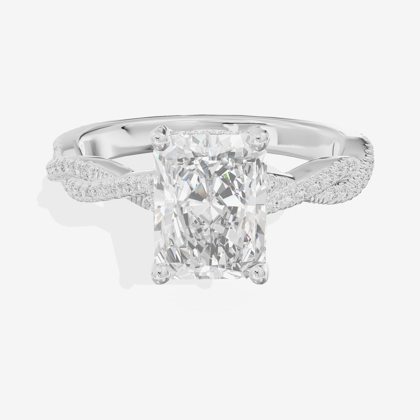 Luxe Twine Radiant Twisted Engagement Ring (1/3 ct. tw.) in 14K White Gold