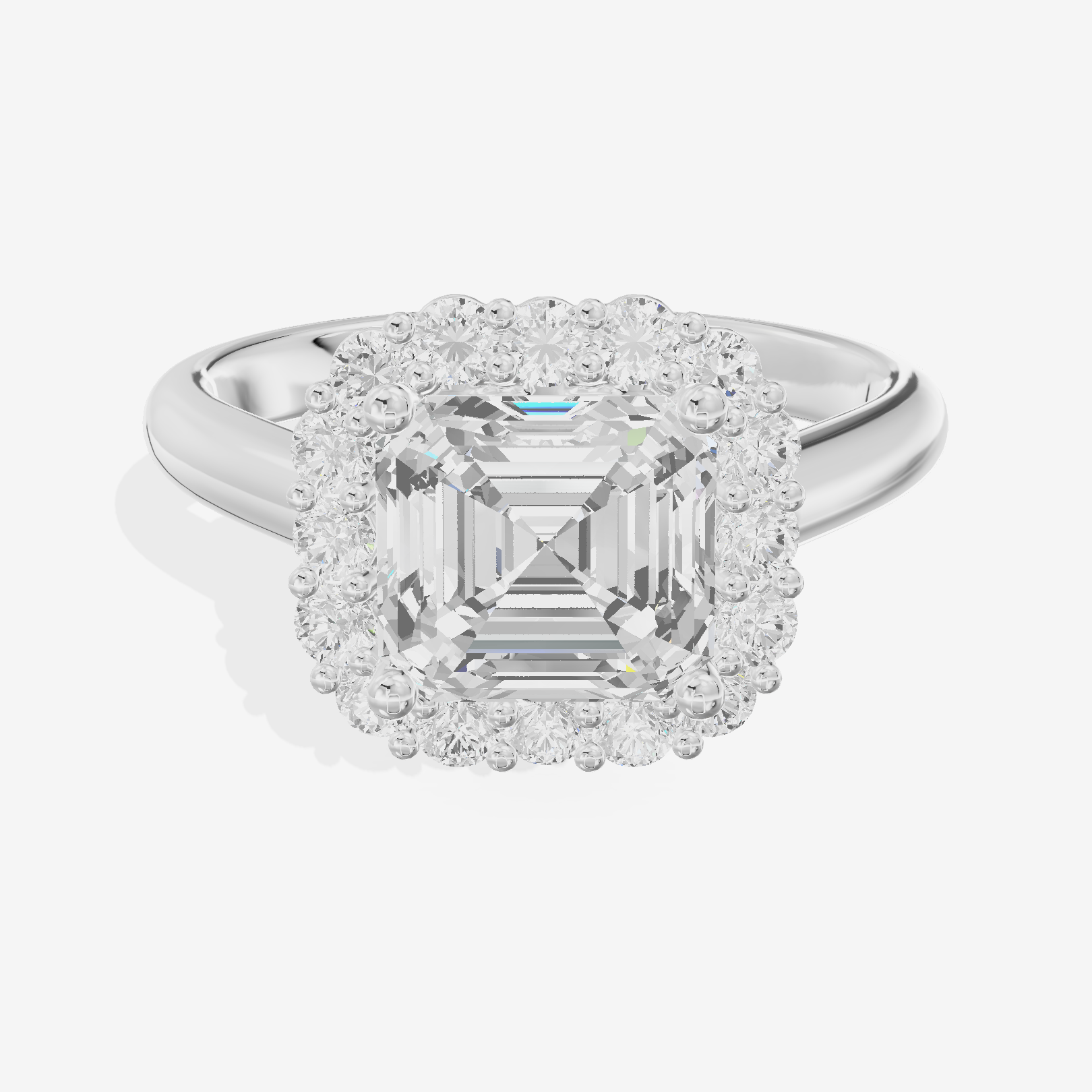 Liviana Asscher Halo Engagement Ring (2/5 ct. tw.) in Platinum