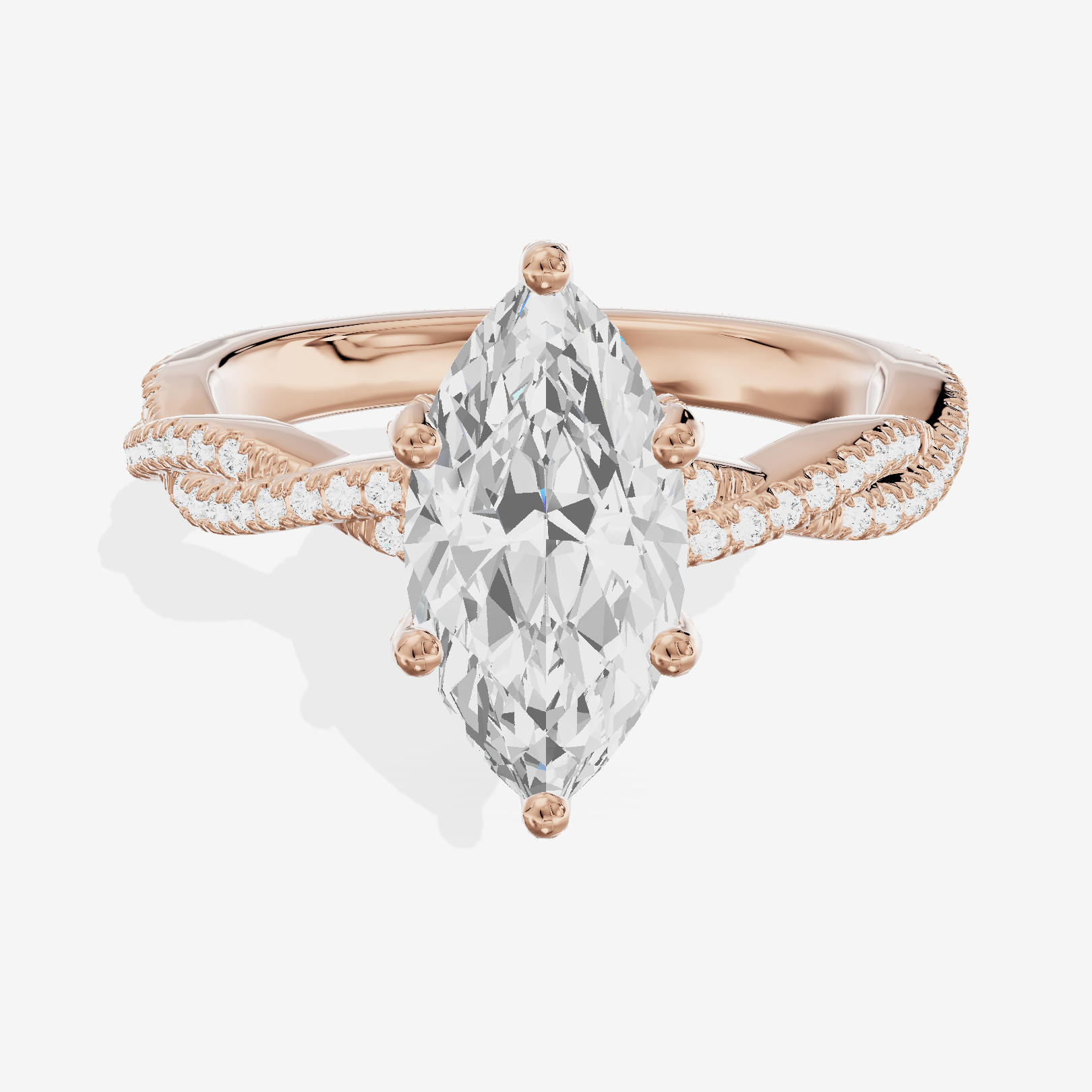 Luxe Twine Marquise Twisted Engagement Ring (1/3 ct. tw.) in 14K Rose Gold