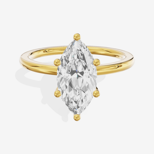 Vowsae Hidden Halo Marquise Engagement Ring (1/20 ct. tw.) in 14K Yellow Gold
