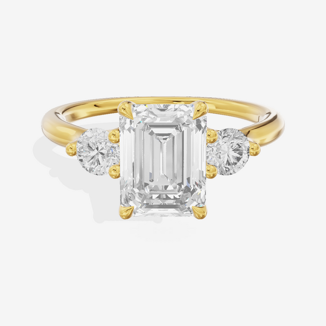 Eternal Vowsae Three Stone Emerald Engagement Ring (1/3 ct. tw.) in 18K Yellow Gold