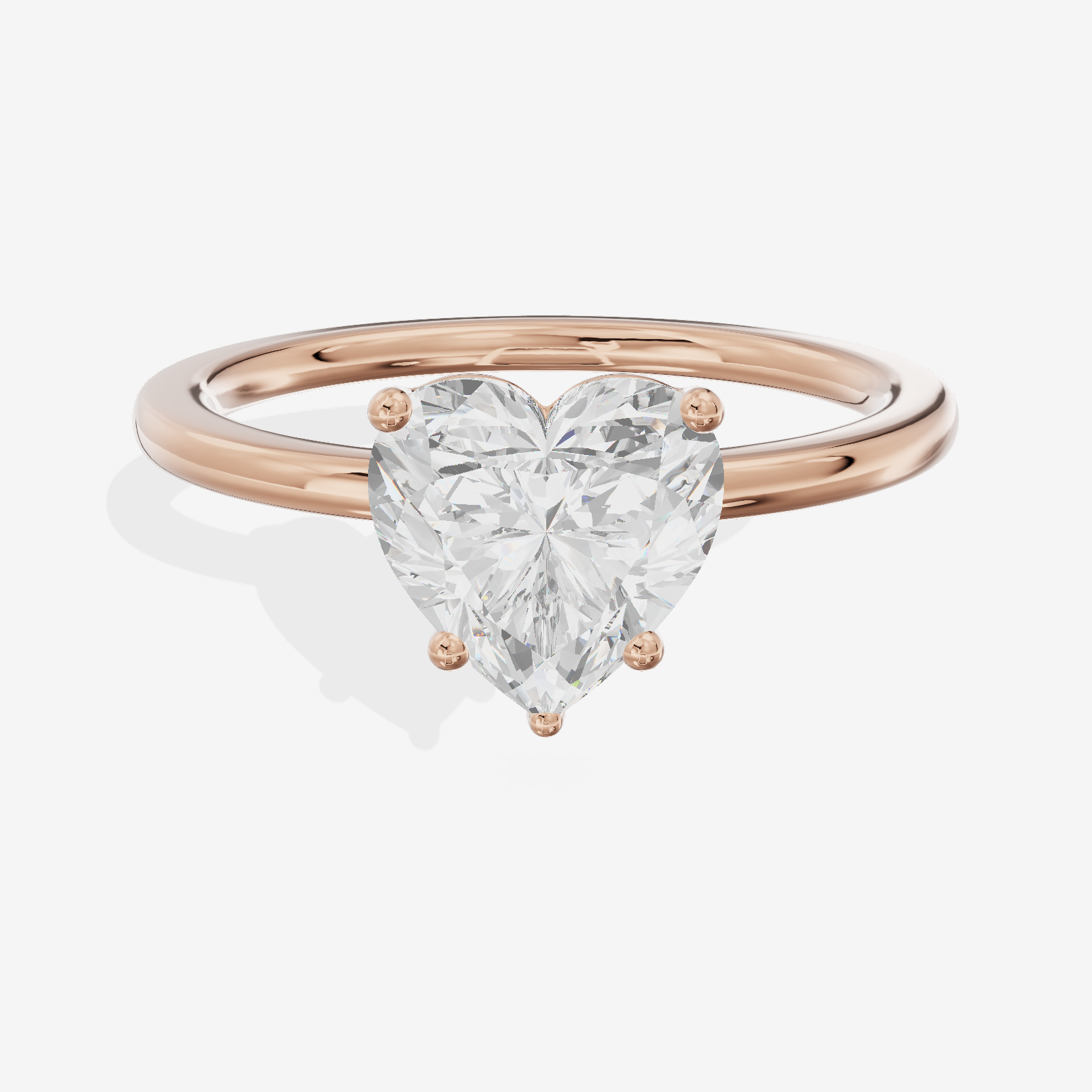 Whispered Selenia 1.5mm Heart Solitaire Engagement Ring in 18K Rose Gold