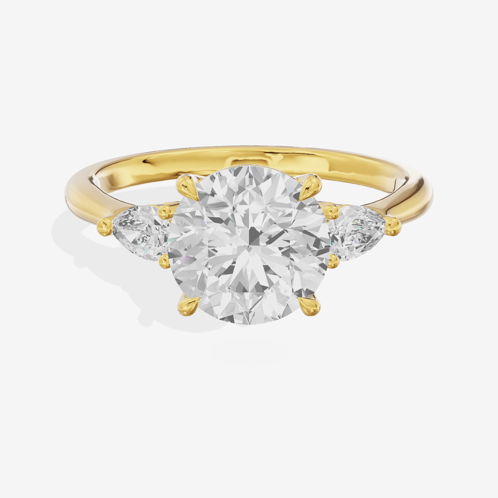 Petite Aimora Three Stone Round Engagement Ring (1/4 ct. tw.) in 18K Yellow Gold