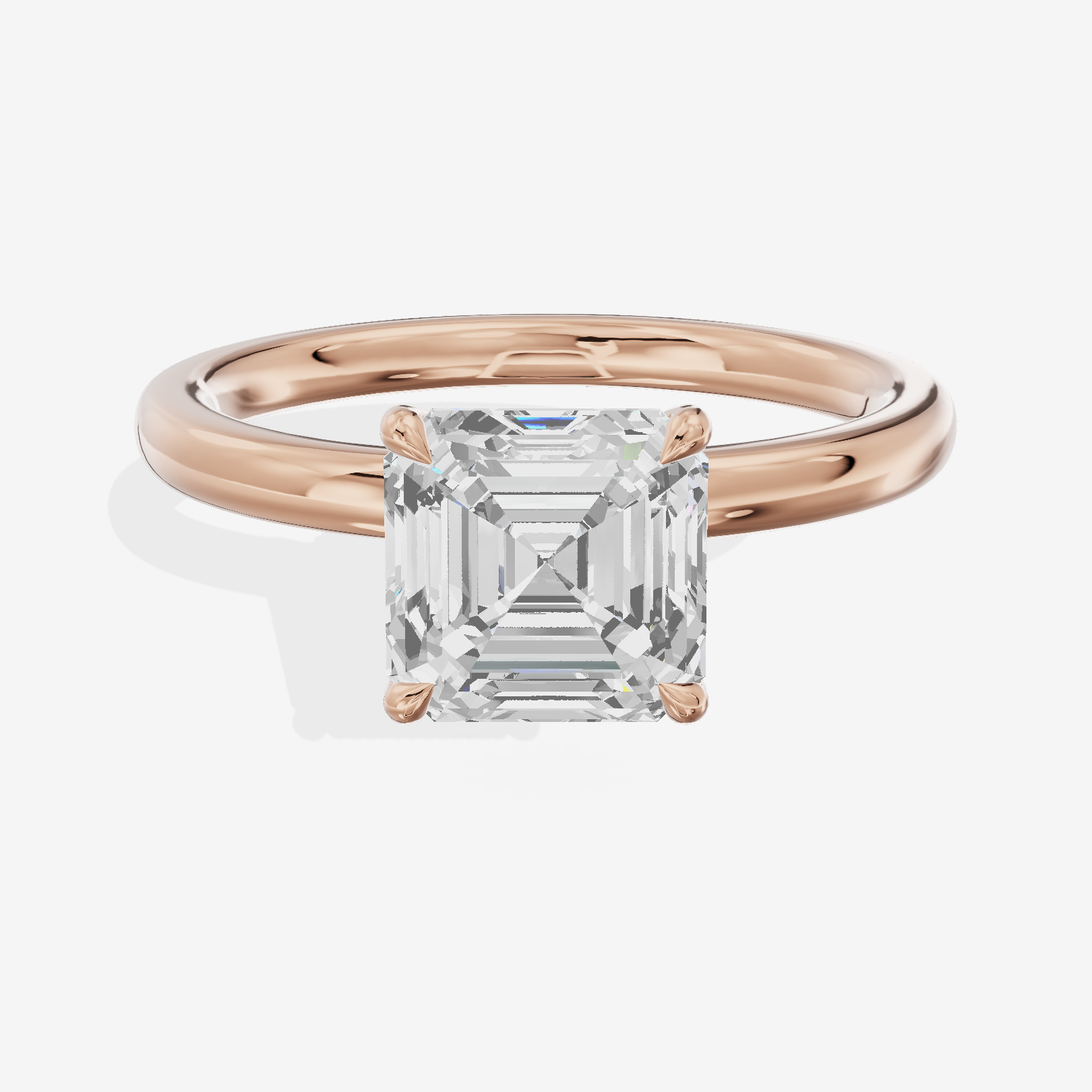 Tensare Halo Asscher Engagement Ring (1/4 ct. tw.) in 18K Rose Gold