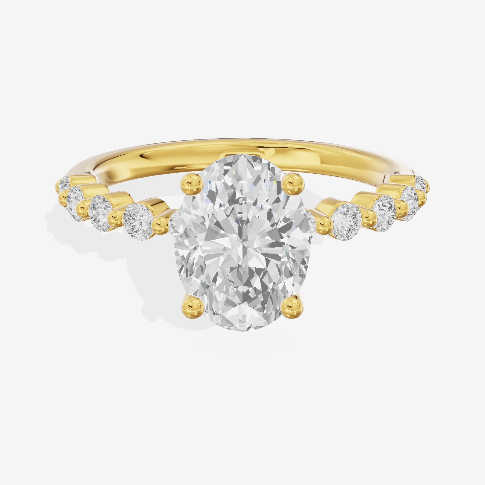 Petite Janevra 2mm Oval Solitaire Engagement Ring (1/4 ct. tw.) in 18K Yellow Gold