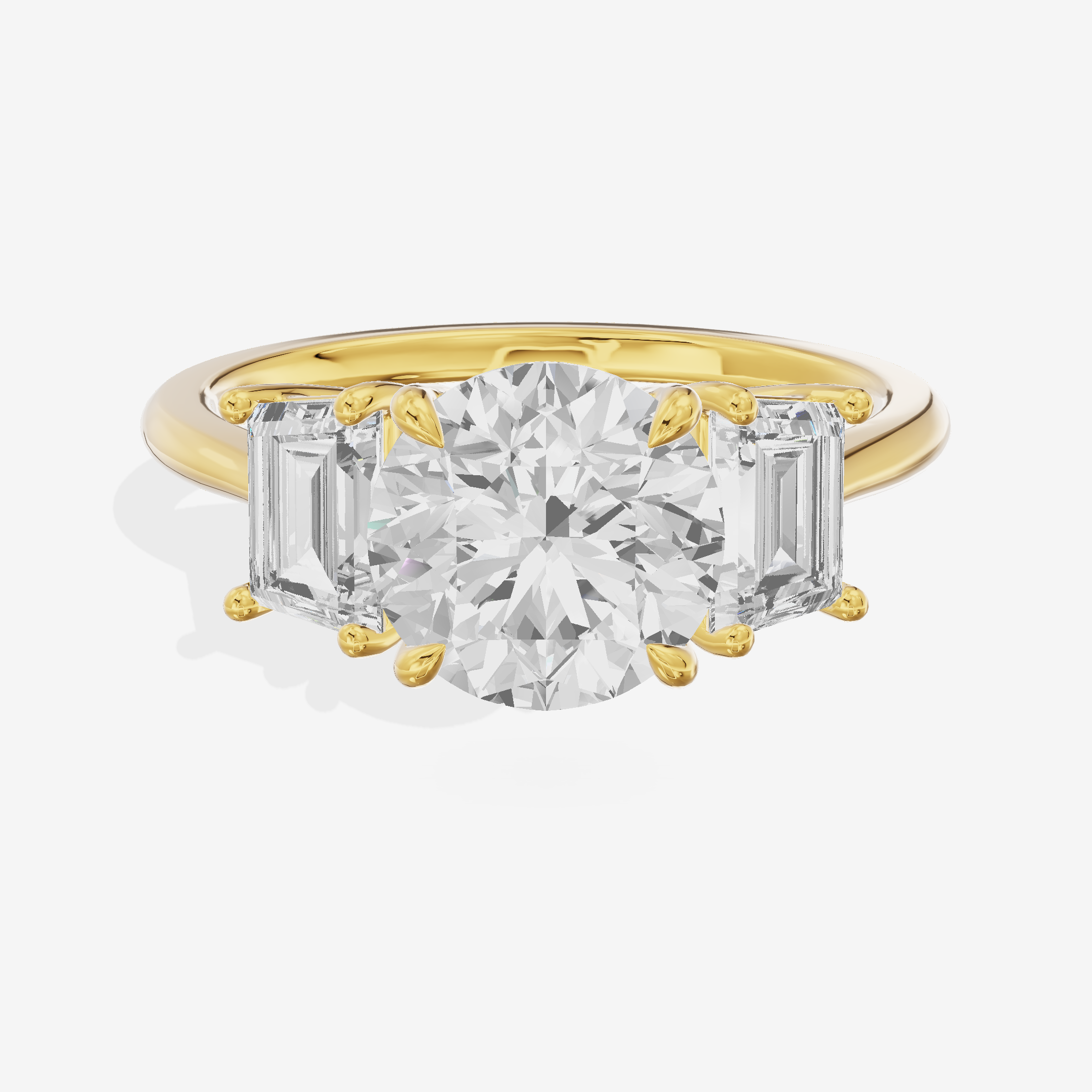 Luxe Promezza Three Stone Round Engagement Ring (3/5 ct. tw.) in 18K Yellow Gold