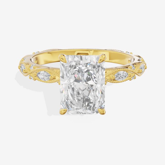 Vintage Whisper Radiant Engagement Ring (1/4 ct. tw.) in 18K Yellow Gold