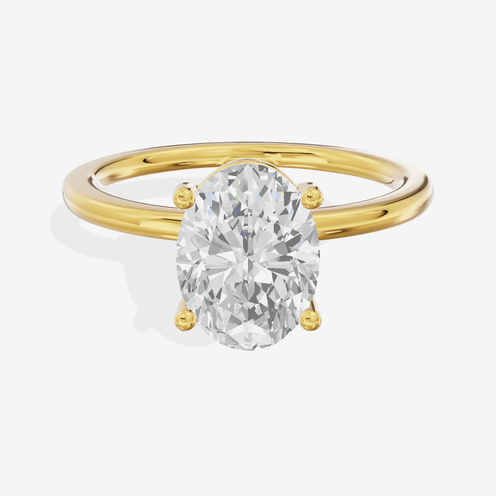 Eversince 1.4mm Oval Solitaire Engagement Ring in 18K Yellow Gold